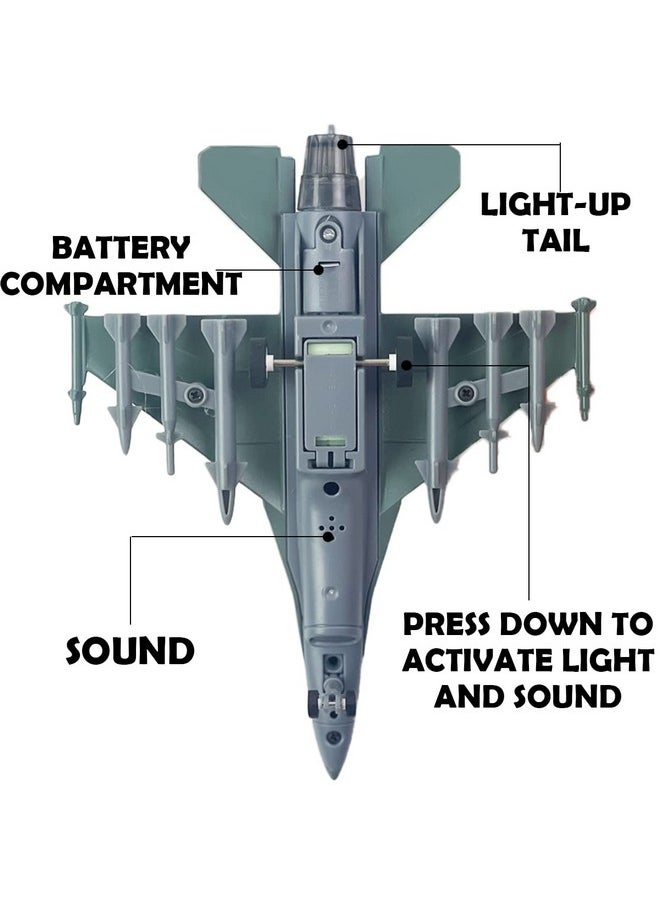 Liberty imports - F16 Fighter Jet Falcon Diecast Military Toy Vehicle 1:400 Scale Air Force Pullback Metal Alloy Aircraft Model With Flashing Lights And Sound - Image 1
