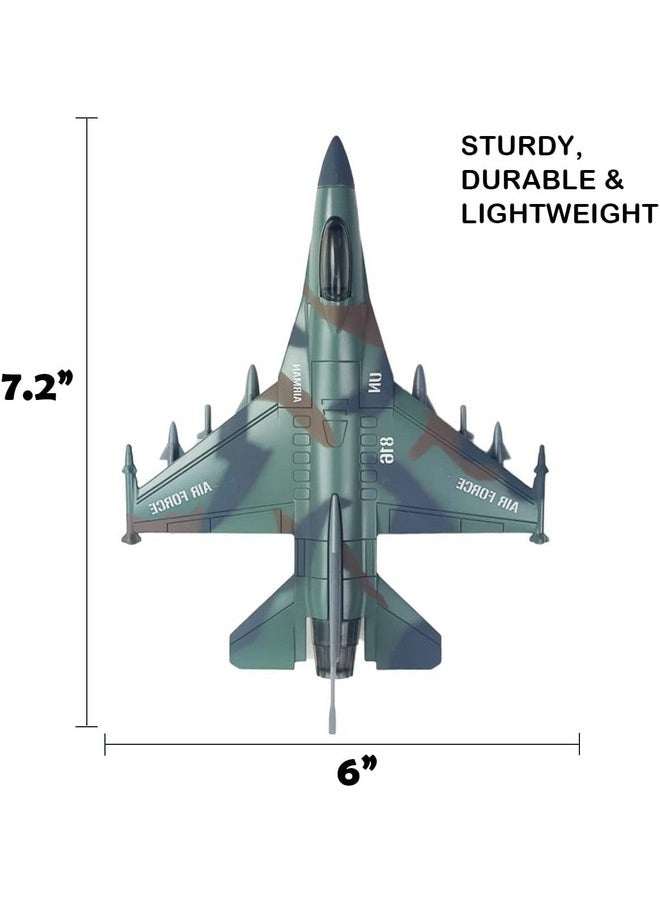 Liberty imports - F16 Fighter Jet Falcon Diecast Military Toy Vehicle 1:400 Scale Air Force Pullback Metal Alloy Aircraft Model With Flashing Lights And Sound - Image 1