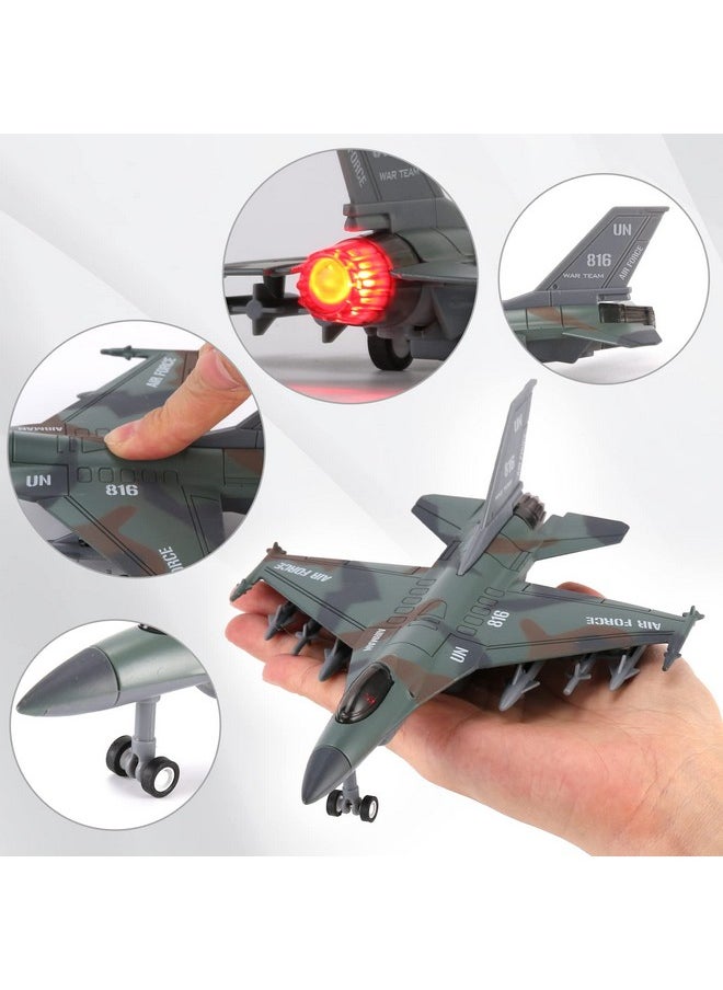Liberty imports - F16 Fighter Jet Falcon Diecast Military Toy Vehicle 1:400 Scale Air Force Pullback Metal Alloy Aircraft Model With Flashing Lights And Sound - Image 1