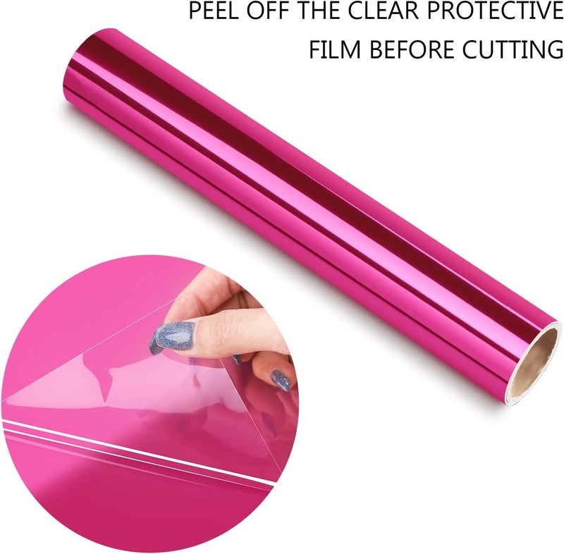 TECKWRAP Chrome Royal Pink Red Metallic Permanent Vinyl Holographic Red Vinyl for Cricut 1ftx5ft - Image 1