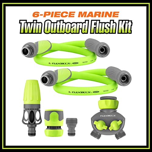 Flexzilla Marine Twin Outboard Flush Kit, 6-Piece 5/8" 3/4" - 11 1/2 GHT - HFZGSK01 - Image 5