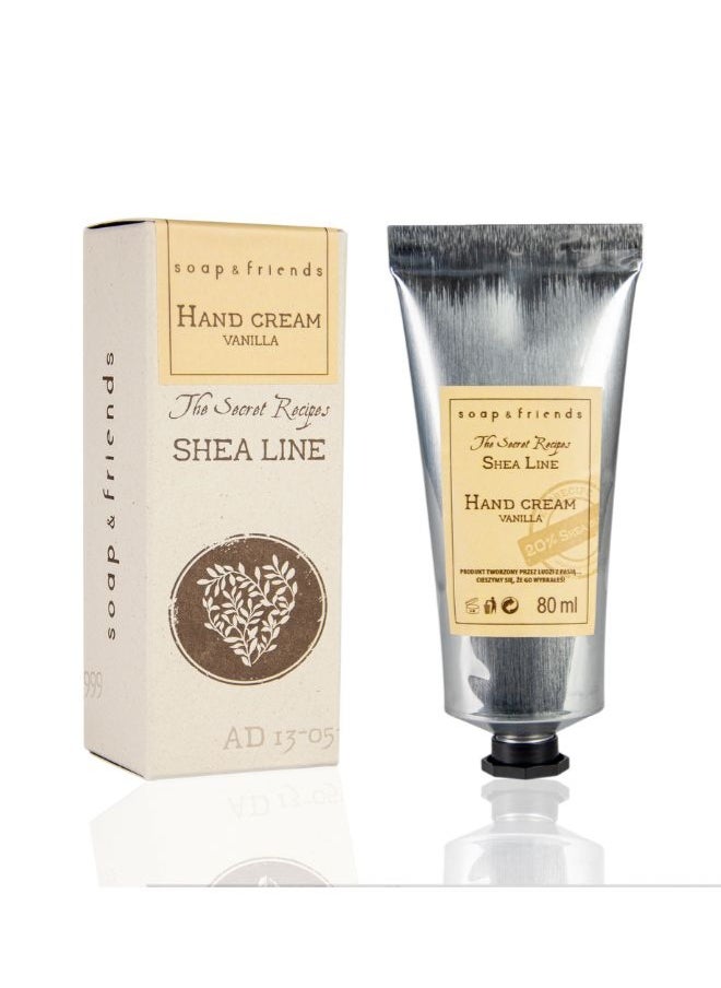 Soap&Friends Soap&Friends Vanilla Hand Cream 80ml – Comforting Moisturizer with 20% Organic Shea Butter – Soothing, Natural & Cruelty-Free  - Image 1