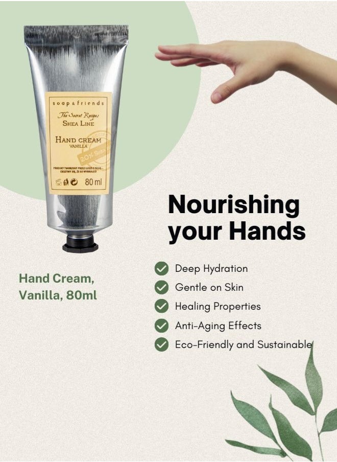 Soap&Friends Soap&Friends Vanilla Hand Cream 80ml – Comforting Moisturizer with 20% Organic Shea Butter – Soothing, Natural & Cruelty-Free  - Image 4