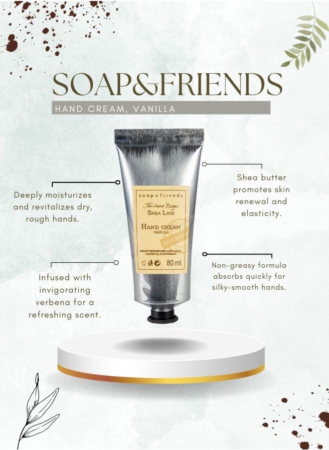 Soap&Friends Soap&Friends Vanilla Hand Cream 80ml – Comforting Moisturizer with 20% Organic Shea Butter – Soothing, Natural & Cruelty-Free  - Image 3