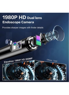 inskam Dual Lens Endoscope Camera with Light-Borescope Inspection Camera with 8+1 Adjustable LED Lights1980P Endoscope Camera with 16.5ft Semi-Rigid Snake Camera IP68 Waterproof for iPhone iPad Android Phone  - Image 2