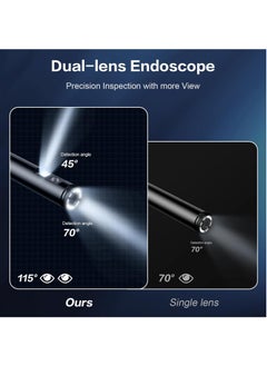 inskam Dual Lens Endoscope Camera with Light-Borescope Inspection Camera with 8+1 Adjustable LED Lights1980P Endoscope Camera with 16.5ft Semi-Rigid Snake Camera IP68 Waterproof for iPhone iPad Android Phone  - Image 3