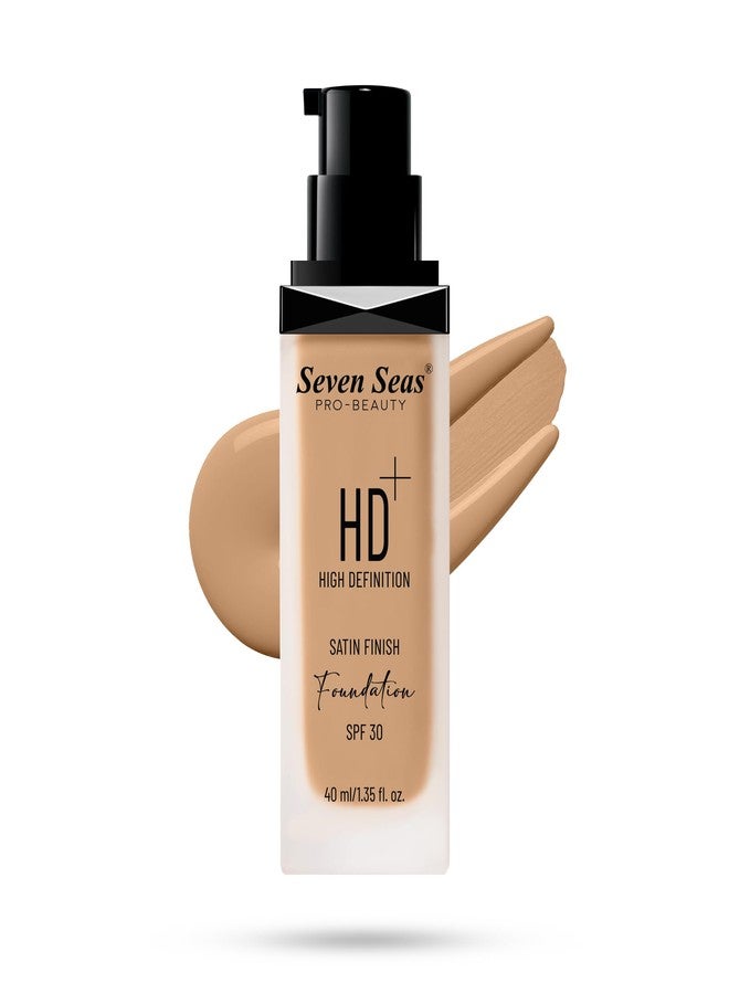 Sevenseas Seven Seas HD High Definition Foundation, SPF 30, Satin Finish, Oil Free and Long lasting Liquid Foundation for Women (06-Sun Beige, 40ml) - Image 1