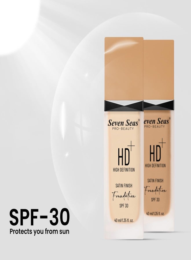 Sevenseas Seven Seas HD High Definition Foundation, SPF 30, Satin Finish, Oil Free and Long lasting Liquid Foundation for Women (06-Sun Beige, 40ml) - Image 3