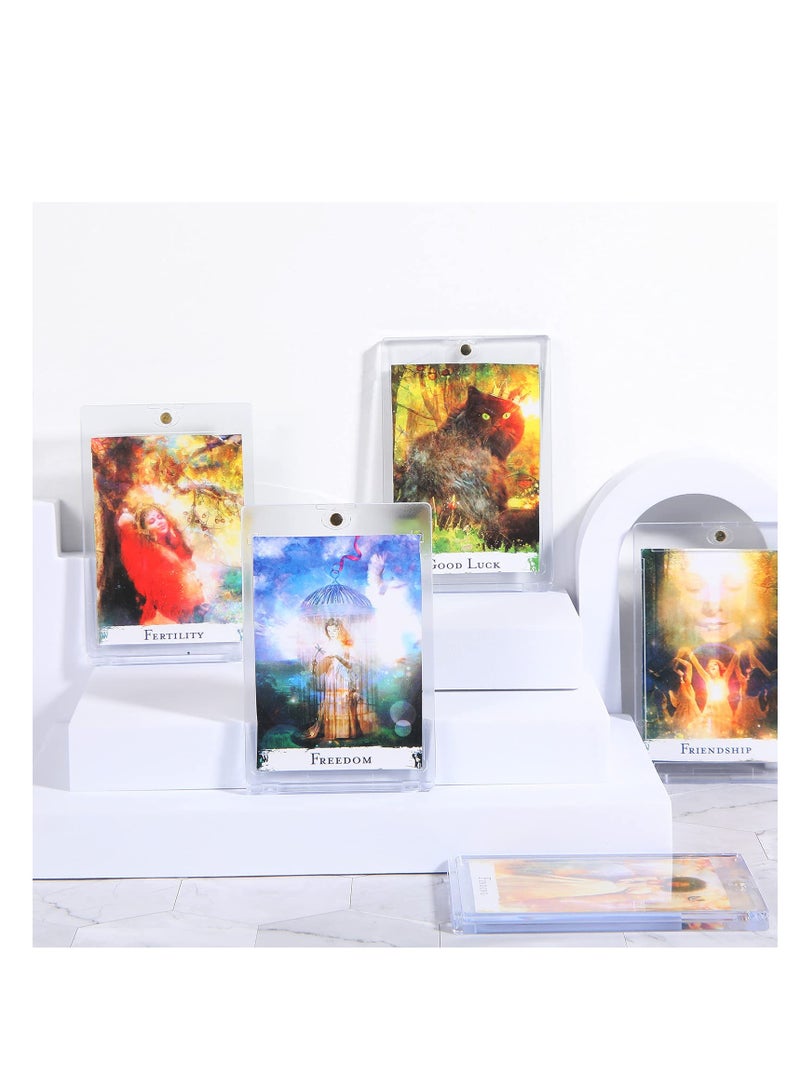 10 Pieces Magnetic Card Holder 35 Pt Trading Card Protector, Baseball Card Protector, Acrylic Card Holder Clear Display Card Protector for Baseball Football Sports Game Card Storage Display (Gold) - Image 4