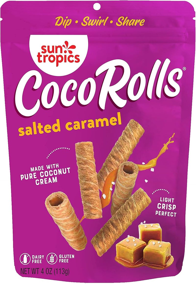 SunTropics Sun Tropics CocoRolls Variety Pack - Gluten Free, Dairy Free, Snack-Crisp Rolled Wafers Made with Pure Coconut Cream, 6 Count - Image 4