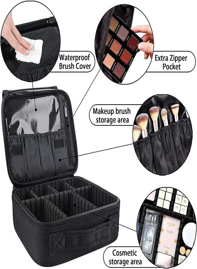 BlissCart Makeup Box Adjustable Divider Makeup Bag Travel Case, Train Case for Cosmetics, Portable Beauty Organizer, Cosmetic Storage Bag with Adjustable Dividers for Make Up and Brushes,Train Case. - Image 3