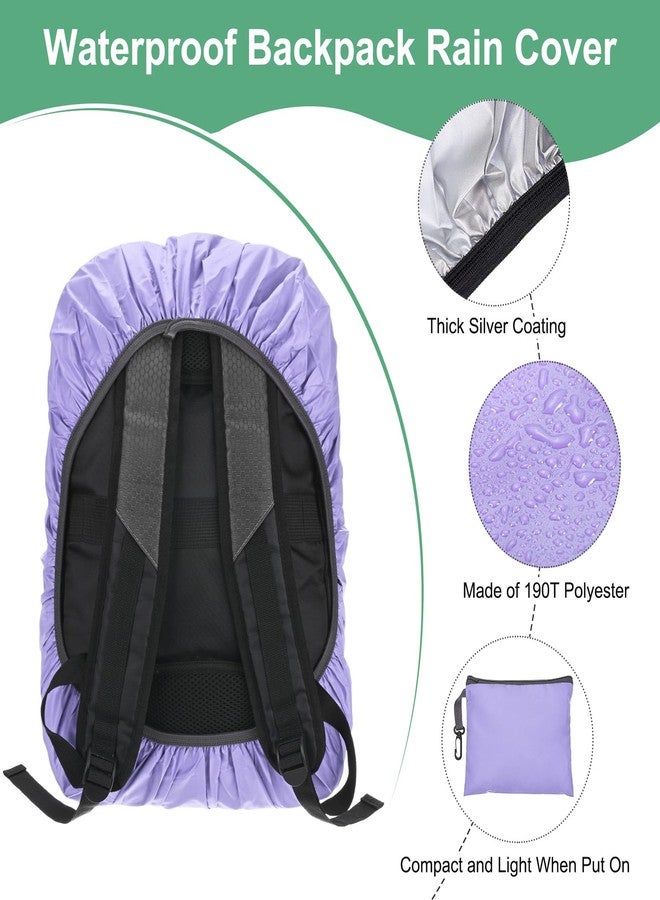 M METERXITY Waterproof Backpack Rain Cover, 15L-25L Waterproof Backpack Cover, Bag Rain Cover with a Carry Pouch for Hiking/Biking/Camping/Outdoor Traveling [Purple] - Image 2