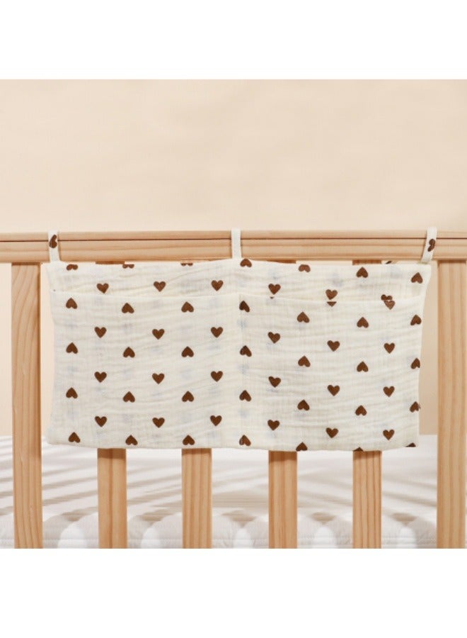 Cotton Crib Baby Bedside Hanging Storage Bag,2 Pockets Organizer for Baby Cribs And Toys - Image 2