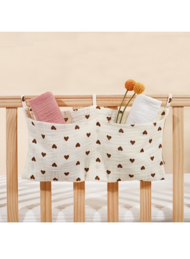 Cotton Crib Baby Bedside Hanging Storage Bag,2 Pockets Organizer for Baby Cribs And Toys - Image 1