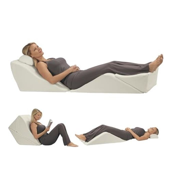 BACKMAX FOAM BED WEDGE SLEEP SUPPORT SYSTEM SLEEPING PILLOW WEDGE AND LEG ELEVATION PILLOWS MATTRESS WEDGE FOR ACID REFLUX BACKREST WEDGE PILLOWS FOR AFTER SURGERY 28INCH BACKMAX ONLY