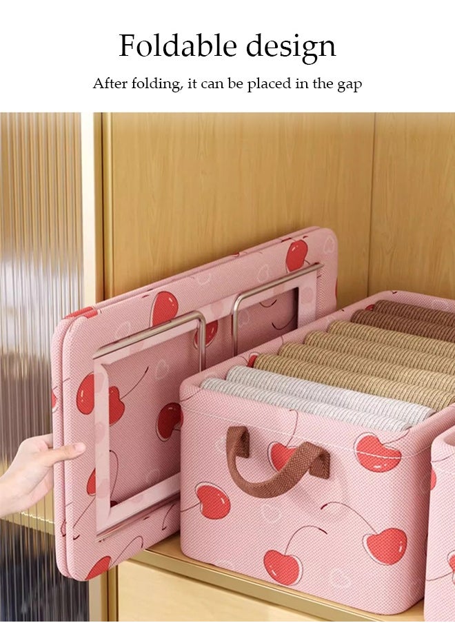 DUNISO - 3 Pcs Wardrobe Clothes Organizer,multifunctional foldable storage box，with handles, wear resistant and easy to clean，not easily deformed，for storing shirts, sweaters, T shirts, jeans, 47*28*20cm - Image 1