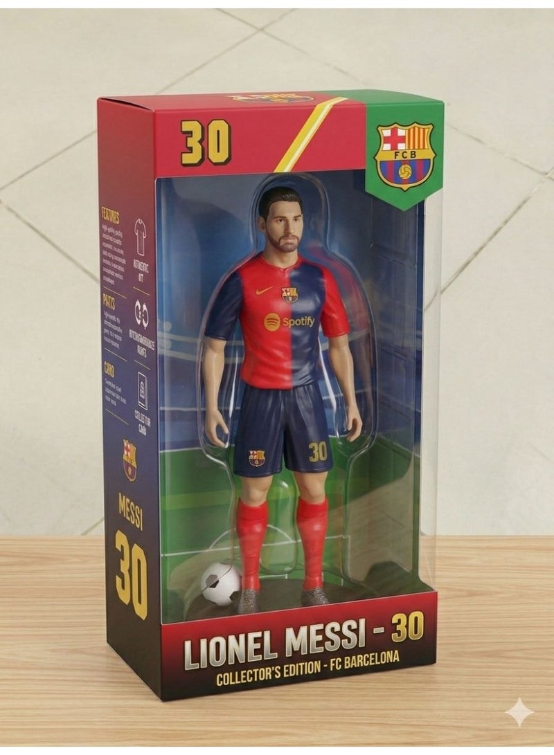 مجسم أكشن ليونيل ميسي لاعب كرة قدم برشلونة قابل للتحصيل - رقم القميص 30 - Image 3