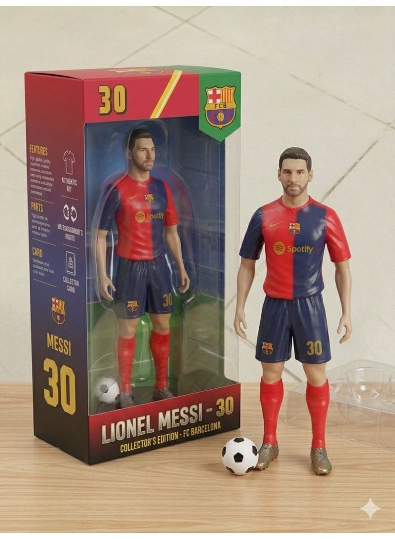 مجسم أكشن ليونيل ميسي لاعب كرة قدم برشلونة قابل للتحصيل - رقم القميص 30 - Image 2