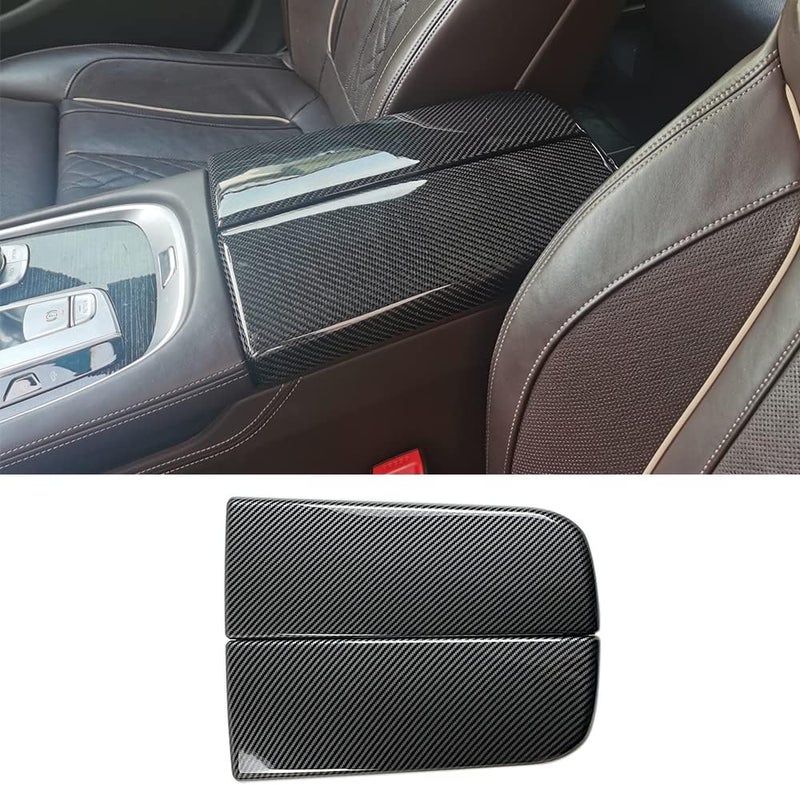 CHUANGHUI NA for BMW 7 Series G11 G12 2016-2021 Carbon Fiber Color Car Interior Center Armrest Box Cover Console Box Storage Box Trim Accessories Covers (740i 740e 750i 750Li) - Image 1
