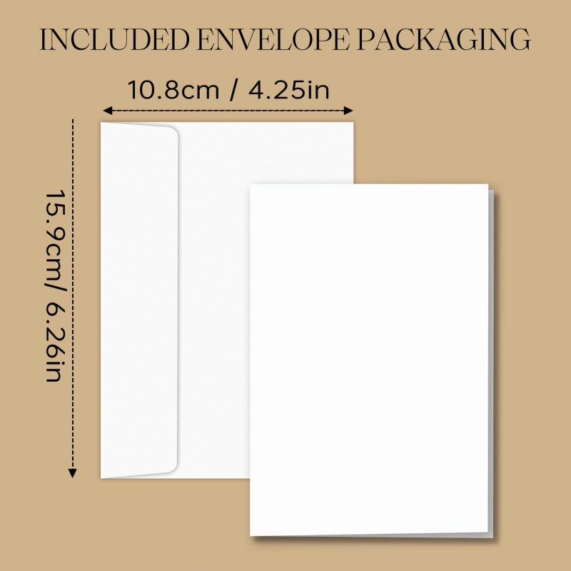60pcs White Blank Greeting Cards with Envelopes 4x6 Folding Note Card Set - Image 1