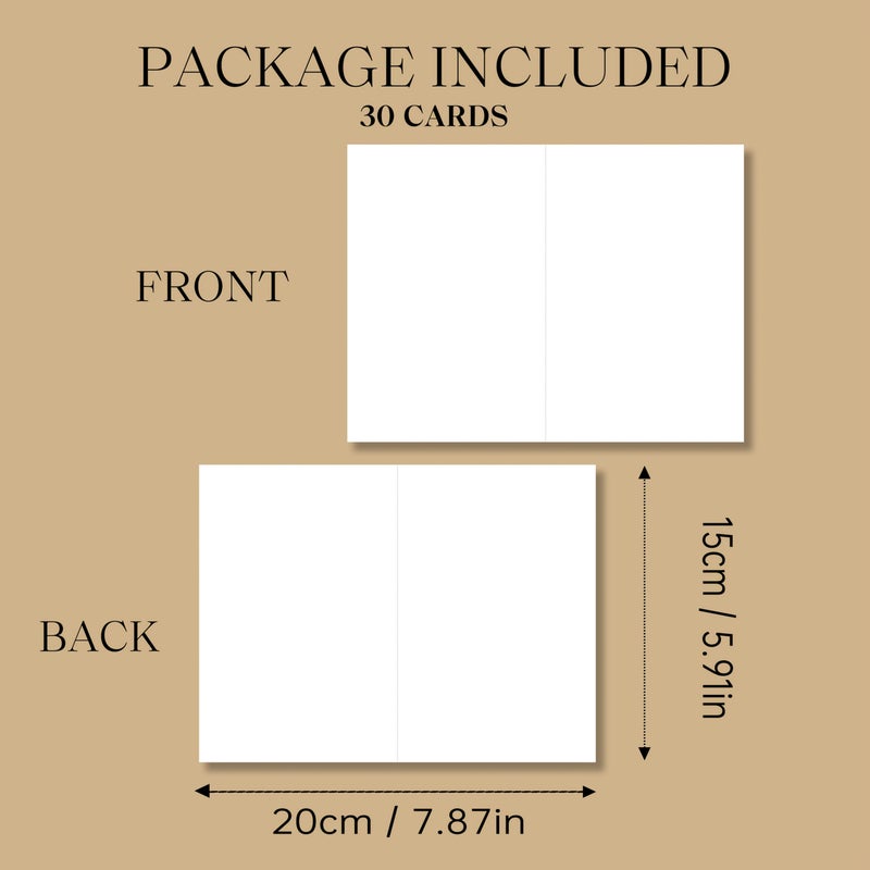60pcs White Blank Greeting Cards with Envelopes 4x6 Folding Note Card Set - Image 4