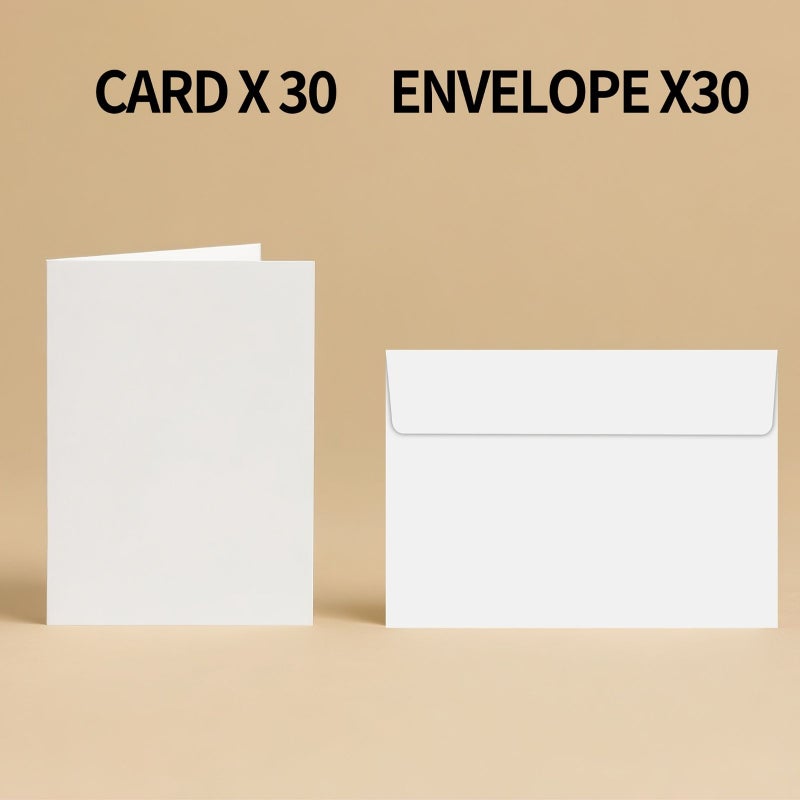60pcs White Blank Greeting Cards with Envelopes 4x6 Folding Note Card Set - Image 2