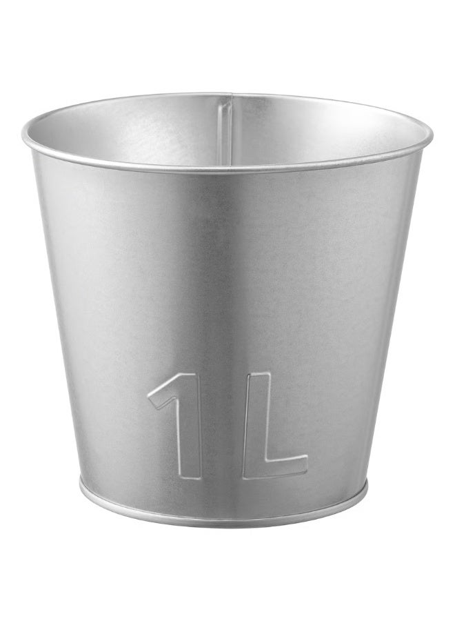 Galvanized Plant Pot – Indoor & Outdoor Decorative Metal Flower Pot, Durable Rust-Resistant, 12 cm Diameter - Image 1