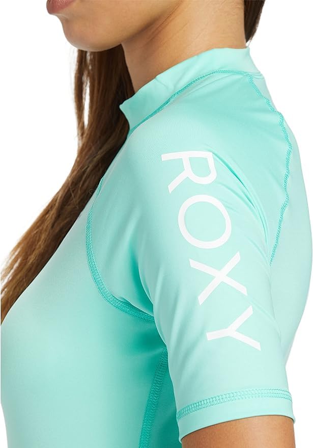 Roxy Women's Whole Hearted Short Sleeve Rashguard – UPF 50+ Sun Protection Quick Dry Swim Shirt for Surfing and Outdoor Activities, Opal, X-Large - Image 2