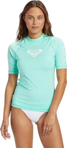 Roxy Women's Whole Hearted Short Sleeve Rashguard – UPF 50+ Sun Protection Quick Dry Swim Shirt for Surfing and Outdoor Activities, Opal, X-Large - Image 3