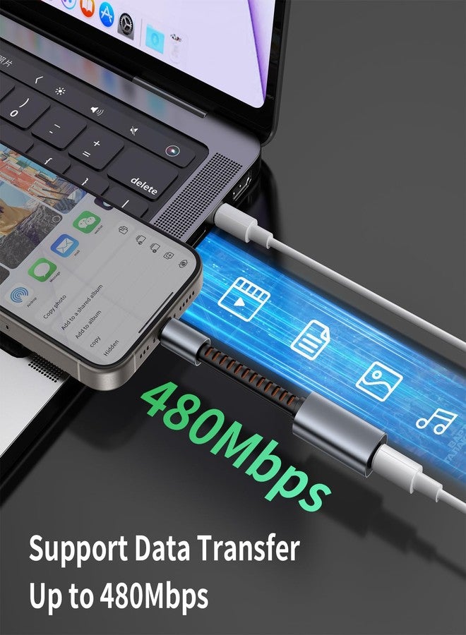 mcdodo Lightning to USB-C Headphone Audio Adapter, with Charging/Audio/Calls/Data Transfer Funtion Type C Male to Lightning Female Headphone Converter Fit iPhone 16/15 Pro/ProMax/Plus,iPad,MacBook - Image 3