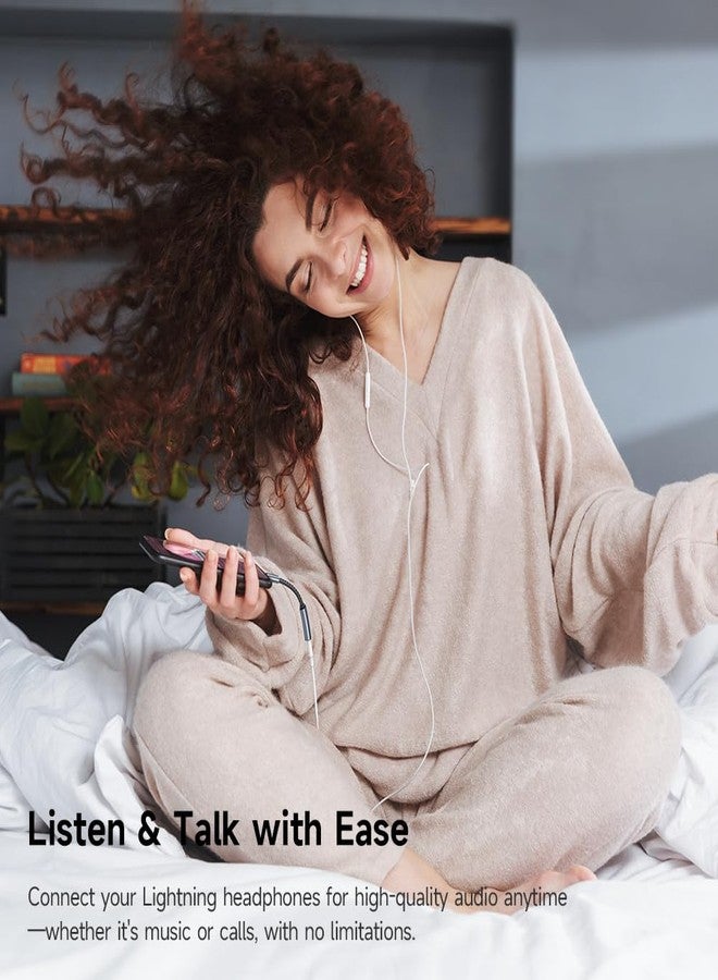 mcdodo Lightning to USB-C Headphone Audio Adapter, with Charging/Audio/Calls/Data Transfer Funtion Type C Male to Lightning Female Headphone Converter Fit iPhone 16/15 Pro/ProMax/Plus,iPad,MacBook - Image 5