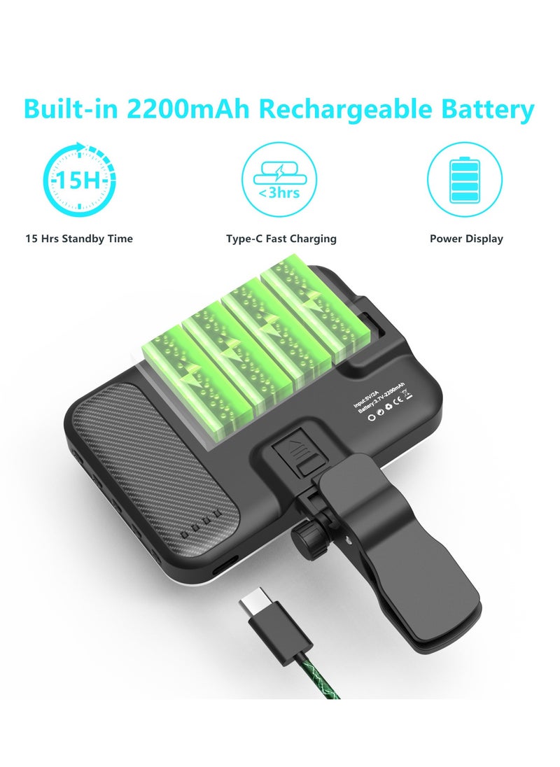Generic - LED Phone Light for Photography and Video, 2200mAh Pocket-Sized Vlog Selfie Light with 160° Adjustable Rotation, 3 Color Modes for Makeup, Live Streaming, and Filming; Portable Night Light with Long Battery Life and 1/4 Turn Connector for Camera/Stand Expansion - Image 1