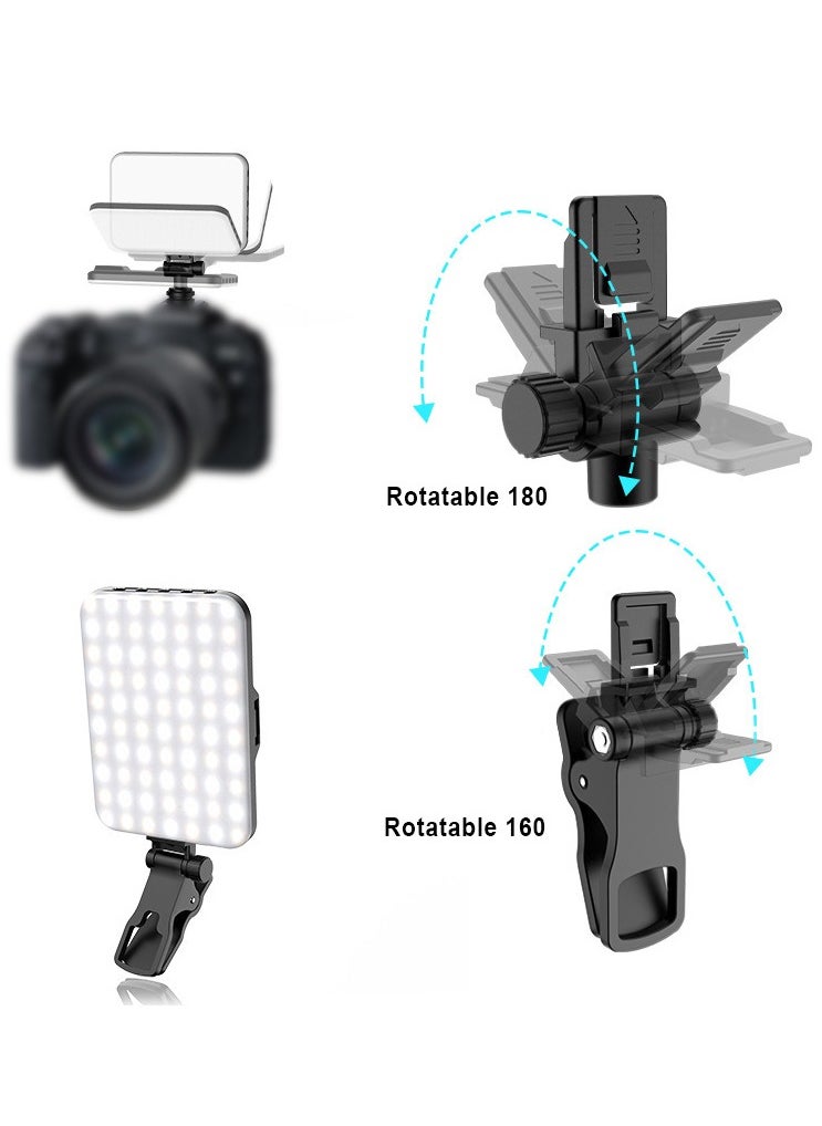 Generic - LED Phone Light for Photography and Video, 2200mAh Pocket-Sized Vlog Selfie Light with 160° Adjustable Rotation, 3 Color Modes for Makeup, Live Streaming, and Filming; Portable Night Light with Long Battery Life and 1/4 Turn Connector for Camera/Stand Expansion - Image 1