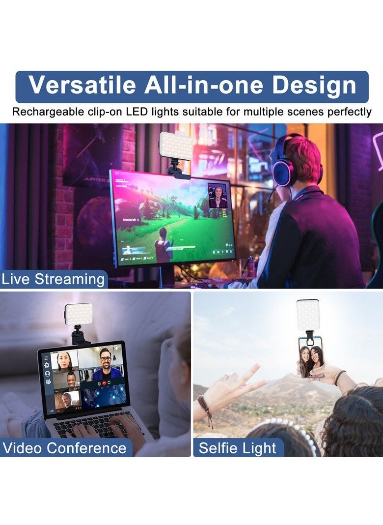 Generic - LED Phone Light for Photography and Video, 2200mAh Pocket-Sized Vlog Selfie Light with 160° Adjustable Rotation, 3 Color Modes for Makeup, Live Streaming, and Filming; Portable Night Light with Long Battery Life and 1/4 Turn Connector for Camera/Stand Expansion - Image 1