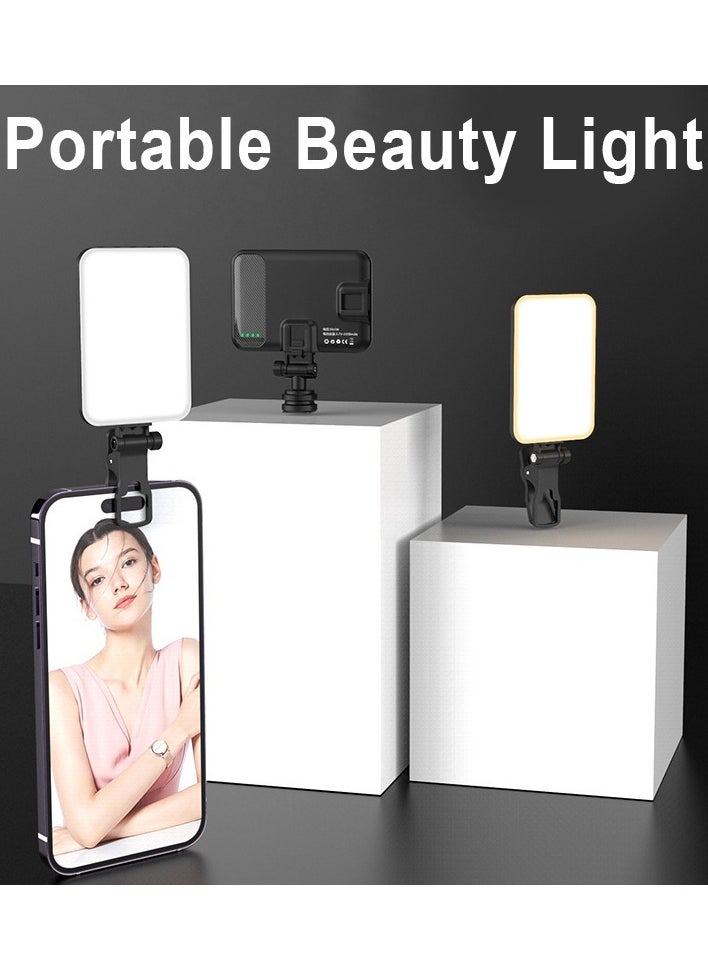 Generic - LED Phone Light for Photography and Video, 2200mAh Pocket-Sized Vlog Selfie Light with 160° Adjustable Rotation, 3 Color Modes for Makeup, Live Streaming, and Filming; Portable Night Light with Long Battery Life and 1/4 Turn Connector for Camera/Stand Expansion - Image 1