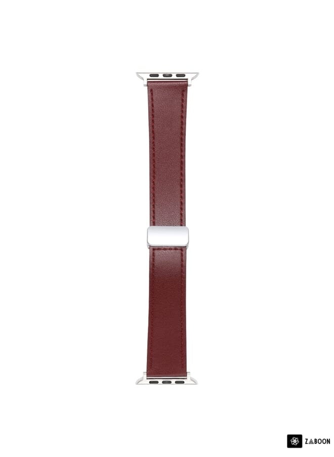 Generic Apple Watch SE 2022 40mm Magnetic Buckle Skin Feel Leather Watch Band  - Image 2