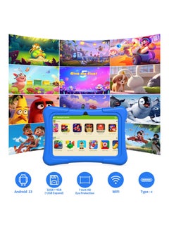 PRITOM Kids Tablet, 7 inch Android Tablet for Kids, 2GB+2GB RAM 32GB ROM Quad-Core Toddler Tablet with Shockproof Case, Bluetooth, WiFi, Parental Control, Dual Camera,  Educational Games (Blue)  - Image 2