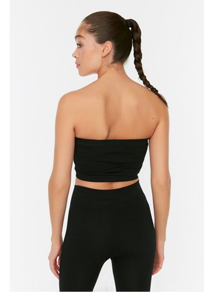 trendyol Black Seamless/Seamless Light Support/Shaping Strapless Knitted Sports Bra - Image 2