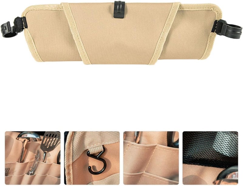 Luckam حقيبة تخزين مثلثية متعددة الوظائف - من قماش أوكسفورد لتنظيم أدوات التخييم وحقيبة أدوات المائدة للنزهات لملحقات الشواء والاستخدام المعلق - Image 5