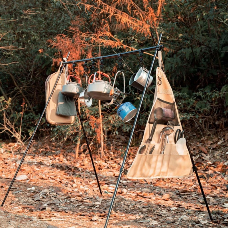 Luckam حقيبة تخزين مثلثية متعددة الوظائف - من قماش أوكسفورد لتنظيم أدوات التخييم وحقيبة أدوات المائدة للنزهات لملحقات الشواء والاستخدام المعلق - Image 2