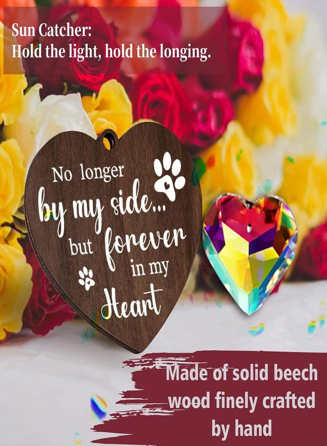 XDNOOK Dog Memorial Gifts for Loss of Dog, Rotating Wooden Picture Frame,Sun Catcher Dual Pendant Design, Double Sided Display, Pet Memorial Paw Remembrance Tag, Pet Loss Sympathy Gift - Image 4