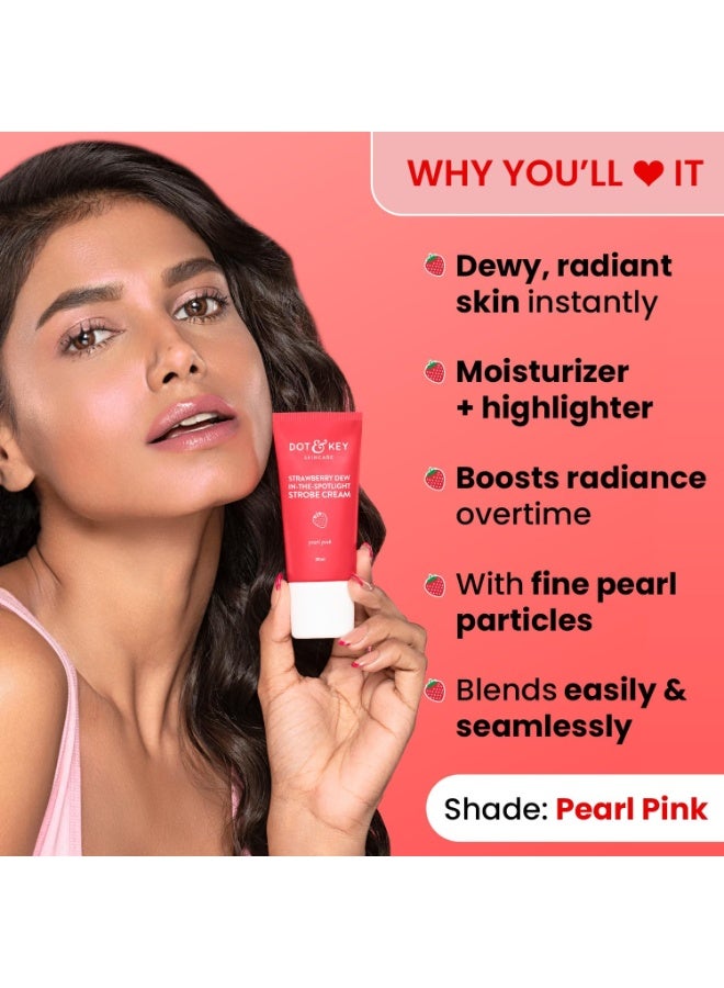 دوت آند كي كريم ستروب بنكهة الفراولة لإشراقة بشرة الوجه | مرطب ومُضيء للوجه | لإشراقة فورية ندية | يُعزز الترطيب | مناسب لجميع أنواع البشرة | للنساء والرجال | 30 مل - Image 2