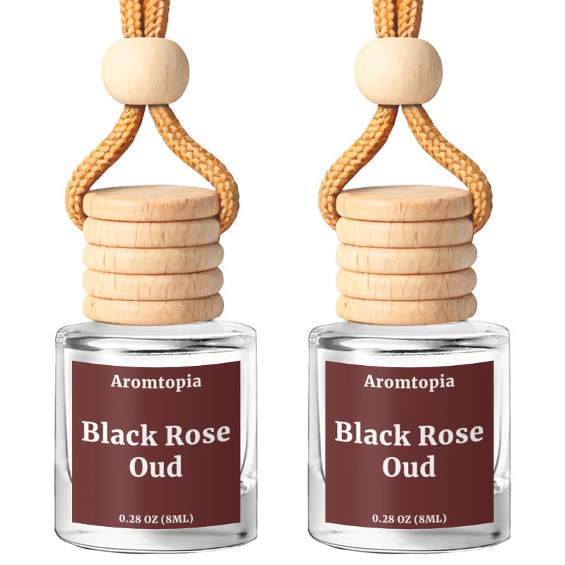 AROMTOPIA Car Air Freshener Hanging Aromtopia Car Fragrance Diffusers Black Rose Oud Scents LongLasting Car Odor Eliminator for Women Men Gift Cute Car Accessories Pack of 2 - Image 3