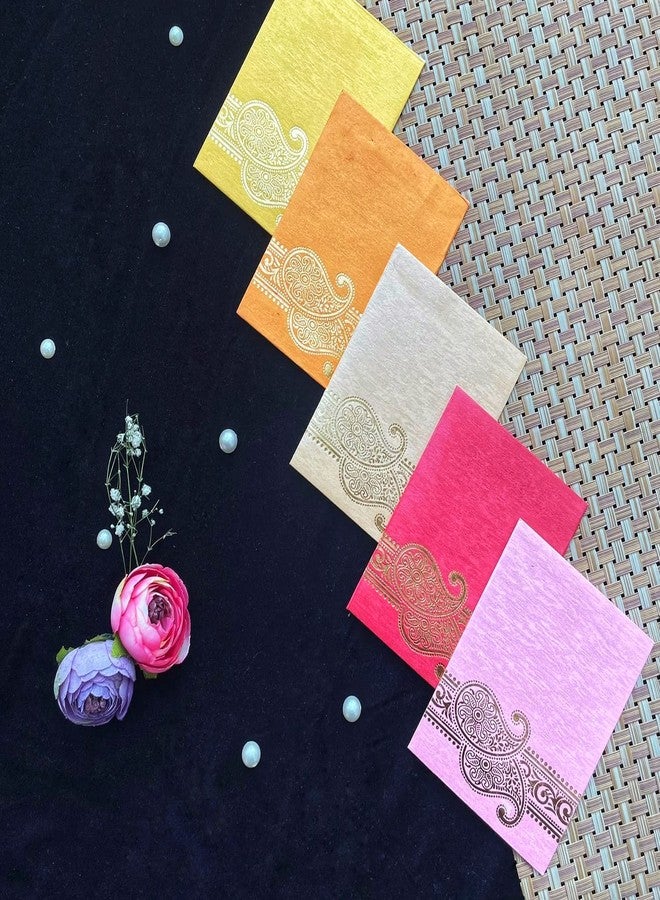 STLYZ مغلفات هدايا نقدية من STLYZ، مصنوعة يدوياً ومطبوعة، مغلفات نقود Shagun Lifafa لحفلات الزفاف وأعياد الميلاد (عبوة من 500 مغلف) - Image 1