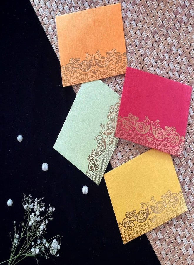 STLYZ مغلفات هدايا نقدية من STLYZ، مصنوعة يدوياً ومطبوعة، مغلفات نقود Shagun Lifafa لحفلات الزفاف وأعياد الميلاد (عبوة من 500 مغلف) - Image 2