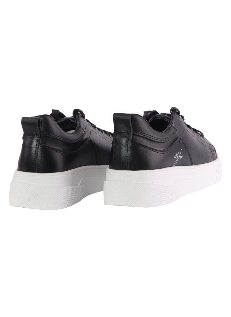 Mr.joe Plain Lace Up Genuine Leather Platform Sneakers For Women  - Image 3