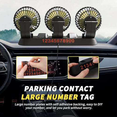 AutoBizarre 12V Electric Car Cooling Fan 360° Rotatable Triple Heads Air Circulator Fan Manual Rotation 2 Speed for All Cars (Black) - Image 4