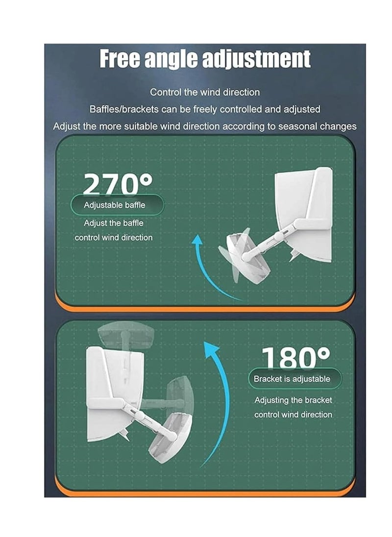 Air Conditioner Deflector Air Conditioning Wind Shield, Split Ac Adjustable Flow Deflector Preventing Ac From Blowing Directly, For Home Office Retractable Ac Windshield (MKS-159)