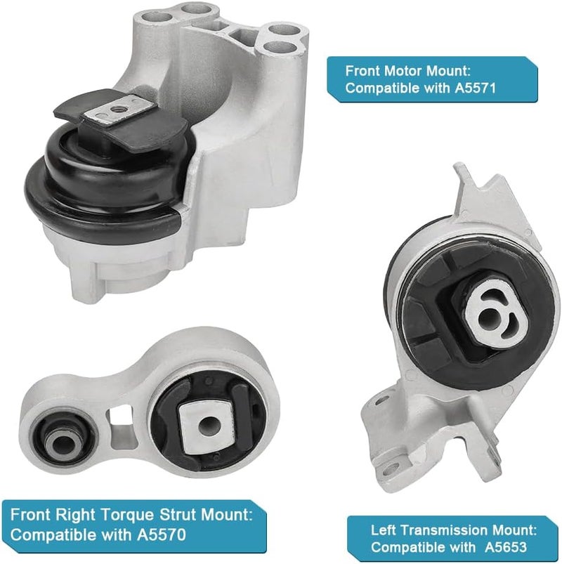 JDMON 3PCS Engine Motor Transmission Mount Replacement for Ford Fusion and Lincoln MKZ - Image 2