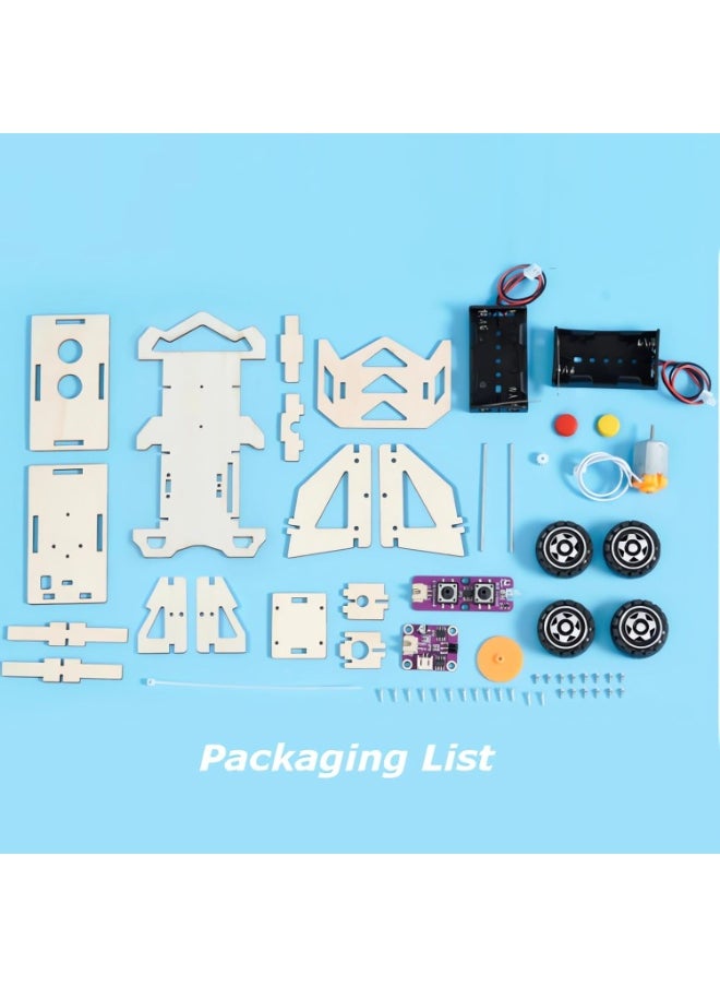 تابيت DIY ميني اللاسلكي التحكم عن بعد RC سيارة توو، العلوم التعليمية تووس الجمعية RC تووس خشبية سيارة نموذج للأطفال (سيارة التحكم عن بعد)  - Image 2